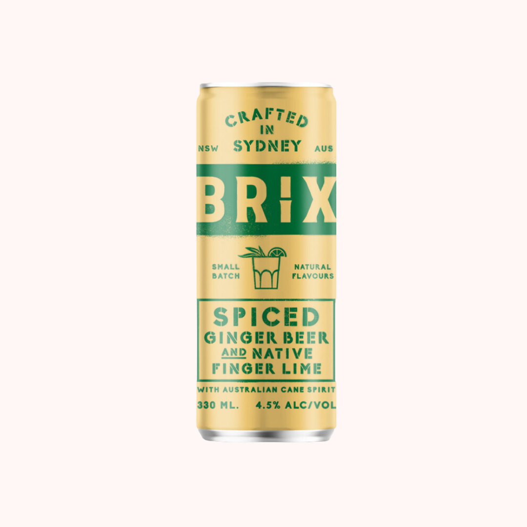 Brix Distillers - Rum with Spiced Ginger Beer & Native Finger Lime Sparkling Cocktail RTD